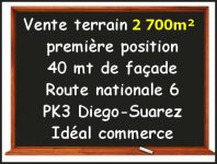 Vente terrain 4 000m² première position Diego-Suarez